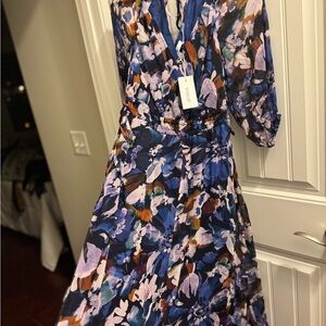10 Crosby Derek Lam Multicolor Floral Long Sleeve Dress